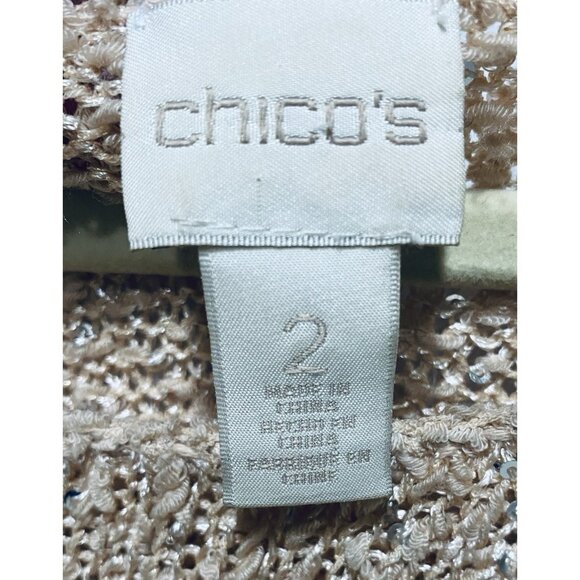 Chicos Sweater Womens Large Pink Sequin Shine Claire Pullover Sparkly Holiday - Picture 4 of 7